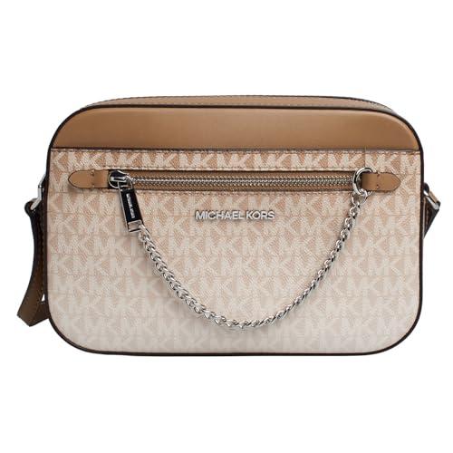 Michael Kors Jet Set East West - Borsa a tracolla grande con catena, Husk Ombre