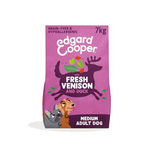 Edgard & Cooper Crochette Cani Adulti Senza Cereali Per Cani Di Taglia Medium (7kg), Cervo e Anatra Freschi, Ricetta Ipoallergenica Con Mela, Cavolo Riccio e Rosa Canina, Senza Farine Di Carne