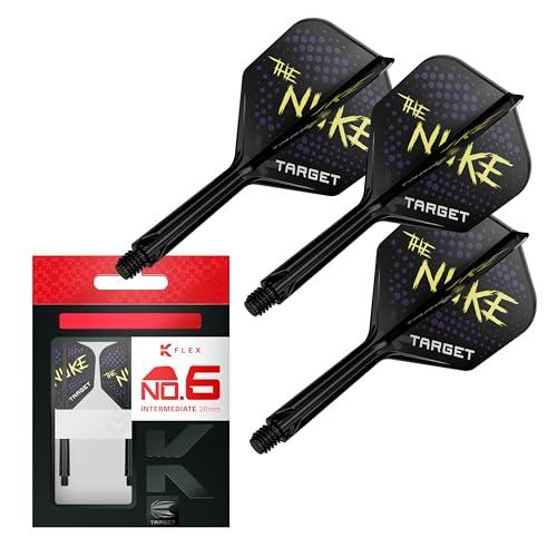 Target Darts Luke Littler K Flex Alette e Sistema di Aste, No.6 (Intermedio, 26mm) | Confezione da 3 Alette Kflex all in One, The Nuke Player Edition Accessori Freccette | Freccette K-Flex