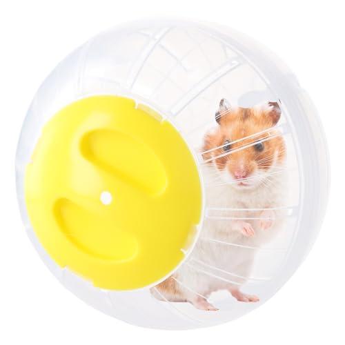 Palla per Criceto, Palla da Corsa per Criceti Trasparente, 14,5cm, Palla Fitness per Criceto Plastica, Ruota di Corsa per Piccoli Animali, Roditori, Nano Gerbilli, Hamster Toys Alleviare Noia (giallo)