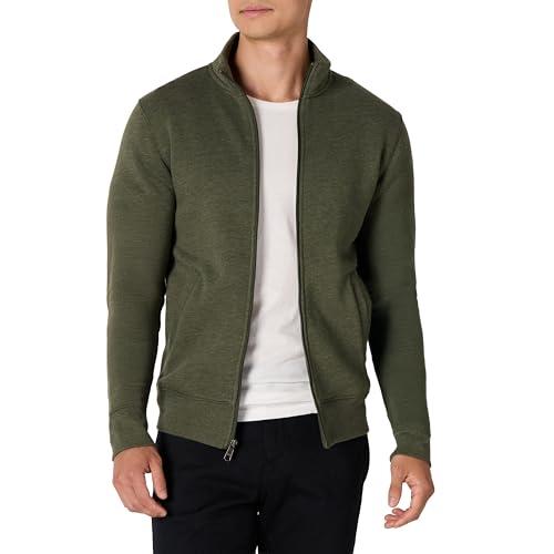 Amazon Essentials Felpa con Collo a Lupetto con Cerniera Integrale Uomo, Verde Oliva Puntinato, L