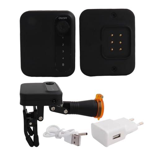 Lampada frontale a LED da 5 W senza fili, con clip, con filtro ottico, ultraleggera, regolabile, con 2 batterie magnetiche per lenti di ingrandimento mediche.(Black)