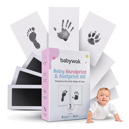 Kit impronta bambino – timbro inchiostro pulito touch, sicuro e senza contatto – ricordo nascita, regalo baby shower, impronta mano e piede neonato (0-12 mesi)