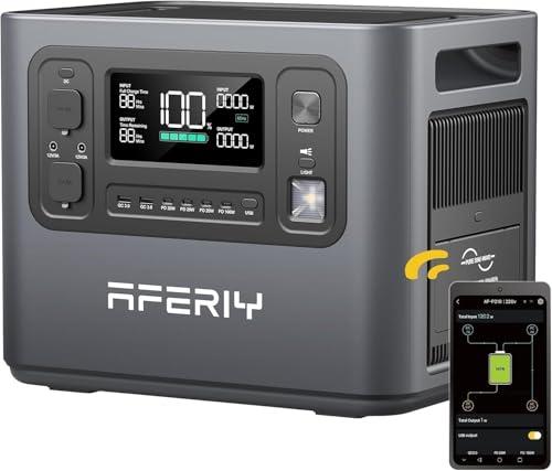 AFERIY Generatore Elettrico Portatile 2400 W, Batteria Nomade LiFePO4 2048 Wh, Ricarica In 1,5 H, Presa Ue 220-240 V, Funzione UPS, Generatore Solare Per Campeggio/Casa/Ufficio, Garanzia 7 Anni