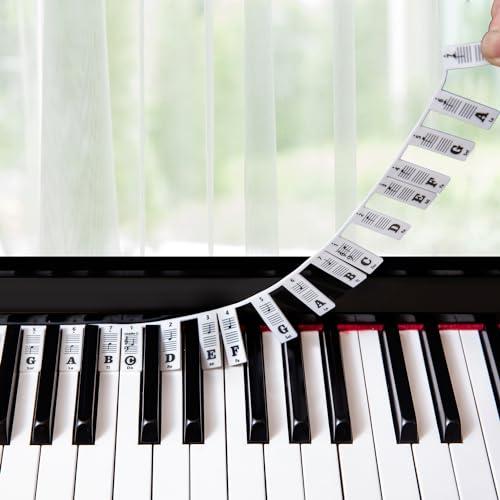Guida Alle Note Del Pianoforte Per l'apprendimento Dei Principianti, Etichette Riutilizzabili e Rimovibili Delle Note Della Tastiera Del Pianoforte per Tutti Gli 88/61 Tasti (Nero)