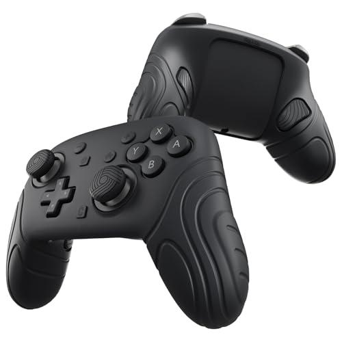 PlayVital Cover per Nintendo Switch 2 Pro Controller, Custodia Silicone Protettiva con Copri Tasti Posteriori, Gommini e Adesivi, Accessori Antiscivolo Antiurto, Samurai-Nero