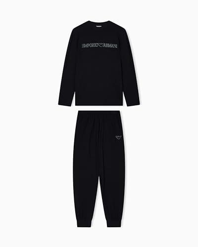 Emporio Armani Megalogo Pajamas Set Pigiama, Nero, XL Uomo