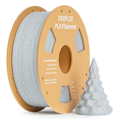 DEEPLEE Filamento PLA 1.75mm, Precisione Dimensionale +/- 0,02 mm, Ferito Ordinatamente,Nessun Intasamento, per la Maggior parte delle Stampanti 3D FDM, 1KG Marmo