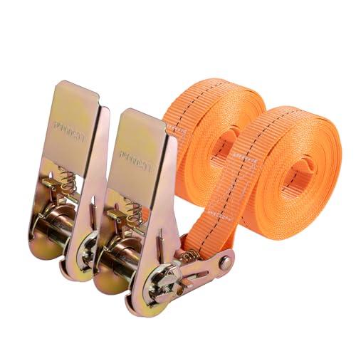 Cinghie di serraggio con cricchetto, 4 m, robuste cinghie di ancoraggio con cricchetto, per trasporto di materiali, moto, biciclette, trasloco, pacchi bagagli, campeggio (2 pezzi)