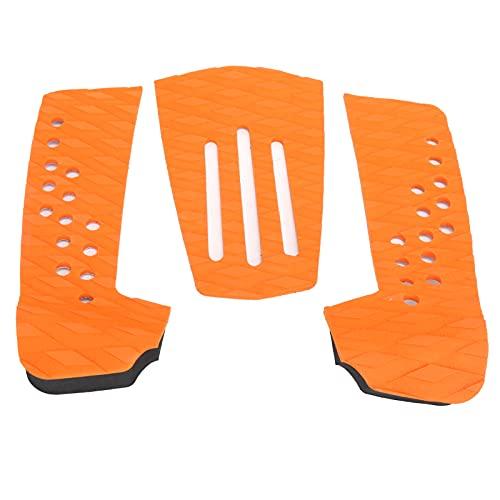 ANTISKID EVA Surf DECK PAD SUGGERIMENTO MATTO SULLO SUGGERIMENTO 3 PC per Entusiasmo del Surf (ORANGE)