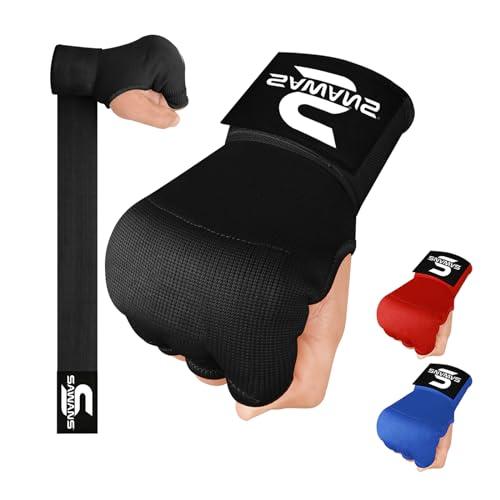 SAWANS Fasce per Le Mani da Boxe Guanti Interni per la Protezione delle Mani Cinturini da Polso Lunghi Guanti da Combattimento Elasticizzati e Imbottiti per Arti Marziali Sacco da Boxe Guanti in