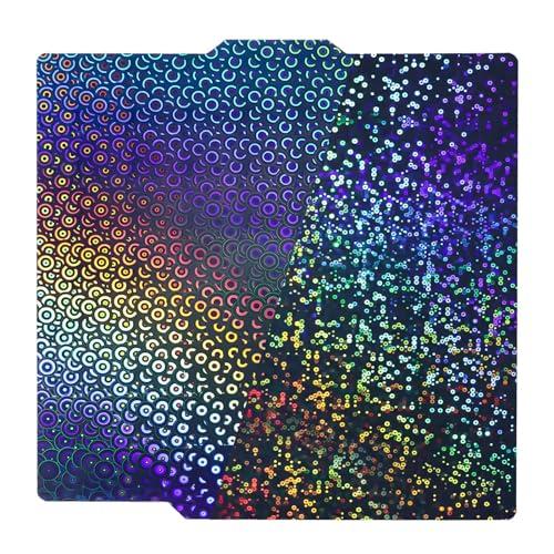 IdeaFormer Smooth Rainbow Circles + Caleidoscope PEK - Piastra di stampa per Bambulab X1/X1C/X1E/P1P/P1S/A1, PEK Spring Steel 257 x 257 mm, per stampante 3D Bambu Lab