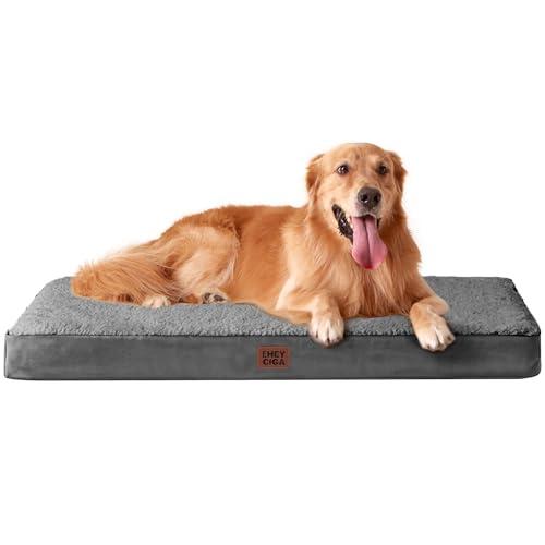 EHEYCIGA Cuccia Cane Interno Taglia Grande XL, (112L x 81W cm) Ortopedica Cuscino per Cani, Cuscino Cane Sfoderabile e Lavabile, Ortopedico Lettino per Cani, Orthopedic Dog Bed, Grigio