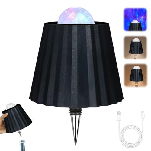Lampada da bottiglia a LED ricaricabile, lampada da bottiglia da infilare, lampada senza fili, 3 colori, dimmerabile, lampada per collo della bottiglia, lampada touch per bottiglie, luce per