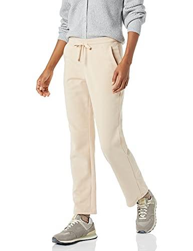 Amazon Essentials Pantaloni Tuta Da Donna A Gamba Dritta Con Coulisse, In Pile (Disponibili In Taglie Forti) Donna, Beige Chiaro, XS