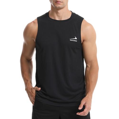 Rane Sports Canottiera da Uomo per Palestra, Muscolo, Fitness, Allenamento, Corsa, Fitness, Canotta Senza Maniche, Nero, M