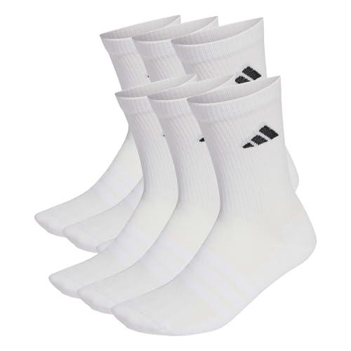 adidas Unisex - Adulto CUSHIONED CREW SOCKS 6 PAIR PACK, white/white/black, 40-42