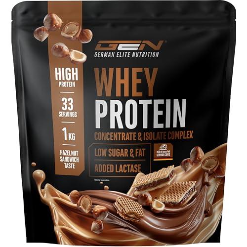 Elite Whey Protein in Polvere - 1000 g Gusto Panino alla Nocciola - Con Whey Isolato - Fino a 23 g di Proteine per Porzione - A dissoluzione Istantanea - Con Lattasi, BCAA & EAA