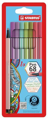 STABILO Pen 68 - Pennarello Premium - Astuccio da 8 - New Shades - Colori Assortiti