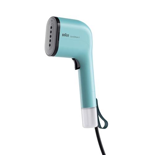 Braun QuickStyle 3 GS3013GR, Ferro da Stiro Verticale Compatto e Leggero, Stiratore a Vapore con Riscaldamento Rapido, Vapore 20g/min, serbatoio rimovibile 70ml, Custodia Termoresistente, 1100W, Verde