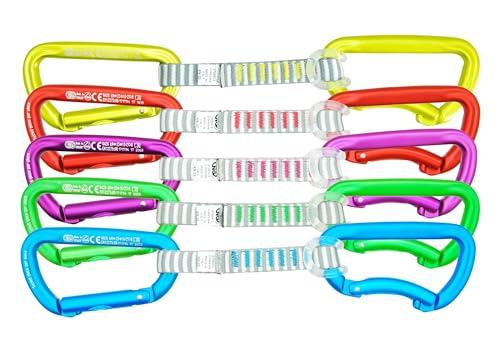 Kong. Trapper Anniversary. Set di 5 Rinvii da Arrampicata. Moschettone per Falesia e Palestra. Rinvio con 2 Connettori Trapper con Keylock. Made in Italia. Certificazioni: EN 12275. Peso 115 grammi