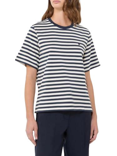 Max Mara Weekend T-Shirt Basic in Cotone a Righe Blu e Bianco WKDVENACO 009 L