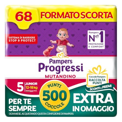 Pampers Progressi Mut Junior, Taglia 5 (12-18 kg), 68 Pannolini Bambino