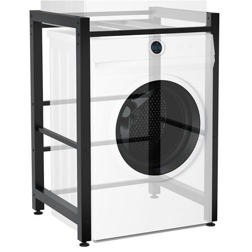 CLP Scaffale per lavatrice Medina I Per un massimo di 2 elettrodomestici I Sovrastruttura in acciaio, Colore:nero