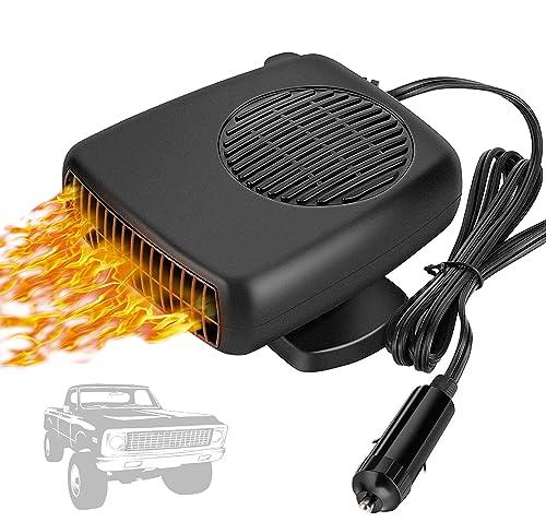 Showvigor Riscaldatore per Auto Portatile 12V, 2 in 1 Tipo Stufetta per Auto, Sbrinatore Parabrezza Auto, Plug in Accendisigari Riscaldatore Auto