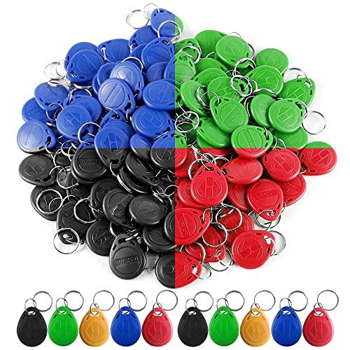 HENAXSAD HERNAS 100pcs 125KHz RFID Key Fob Scheda di controllo accessi, ABS di alta qualità EM4100 Portachiavi RFID Porta chiave, Conforme ISO14443A, Sola lettura