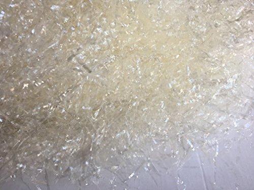 TRUCIOLO PAGLIA SINTETICA POLIPROPILENE BIANCA TRASPARENTE BRILLANTE PER CESTE REGALO, CONFEZIONI NATALIZIE e RIEMPIMENTO IMBALLI (1kg)