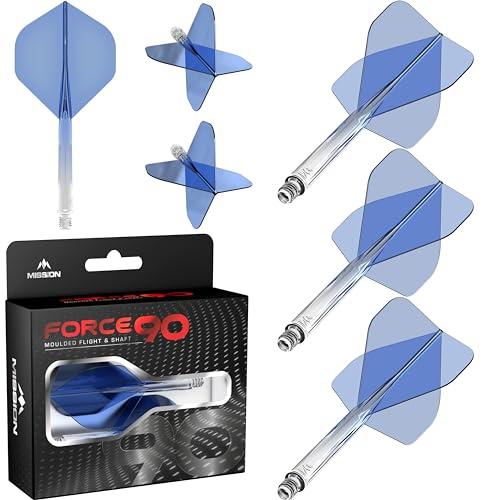 Mission Darts Force 90 | Freccette con sistema integrato di precisione e asta, confezione da 3 alette e steli combinati professionali altamente durevoli | Standard No.2