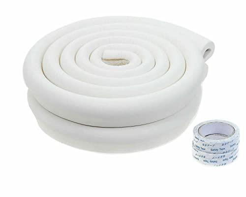 TUKA 4 Metri Protezioni Anti Collisione, U-Forma Schiuma per la Sicurezza, Striscia Paraspigolo Protezione per Bordi da Tavolo di Vetro, Off Bianco, TKD7003 Off-White
