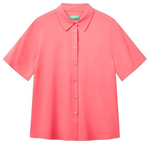 United Colors of Benetton Camicia 5WPWDQ0B1, Rosa, M Donna