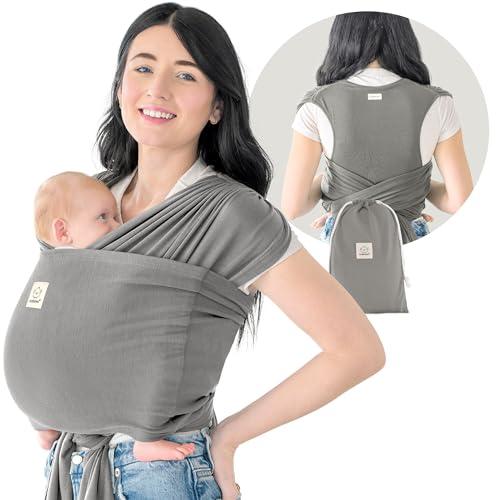 KeaBabies Fascia Porta Bebè D-Lite - Facile Da Trasportare, Fascia Porta Bebè Regolabile, Fascia Porta Bebè Da Neonato A Bambino, Porta Bebè Ad Anello, Fascia Portabebè Ad Anello (Graphite)