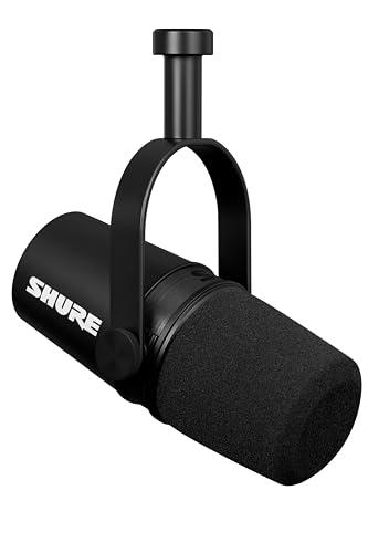 Shure MV7X XLR Podcast Microfono per podcasting, registrazione, streaming dal vivo e giochi, uscita per cuffie integrata, tecnologia di isolamento della voce, Nero