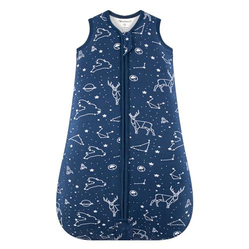 Mosebears Sacco nanna invernale per bambini, 2,5 tog, 100% cotone, per diverse misure dalla nascita all'età di 24 mesi(Navy Blue,0-6 mesi)