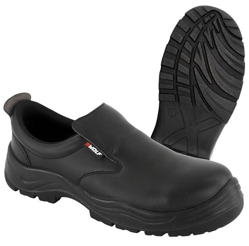 BWOLF ASTRAL S2 SRC - Scarpe da lavoro da uomo e da donna, impermeabili, resistenti all'olio, antiscivolo con solette traspiranti, Nero , 43