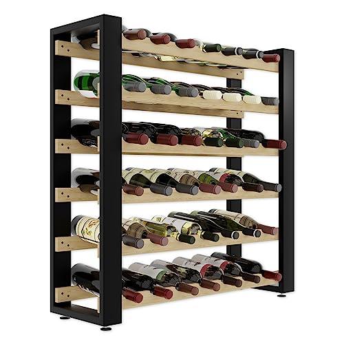 Lenmar Serie RW Portabottiglie in Legno per Bottiglie, Loft 42, 84,5 x 84 x 27, per 42 bottiglie, vino, portabottiglie, cantina, scaffali, portabottiglie
