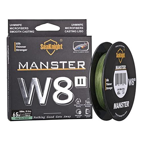 SeaKnight W8 II 8 Fili Lenza da trecciato 150M Filo da Pesca alla Carpa Acqua salata, 6.0#: 80LB (0.40mm)