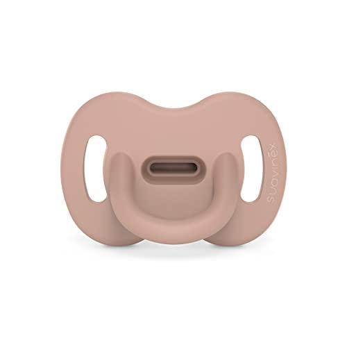 Suavinex, Ciuccio Tutto in Silicone, per Bambini 6/18 Mesi, Ciuccio con Tettarella Simmetrica Sx Pro, Super Morbido e Flessibile, Ideale per Dormire, Color Essence, Nude