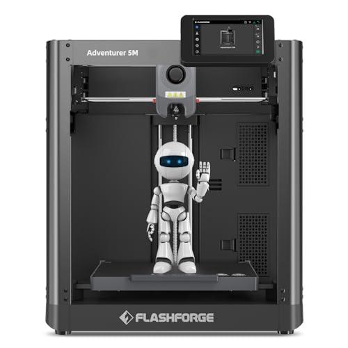 Flashforge Adventurer 5M Stampante 3D con primo strato impeccabile, livellamento automatico e ugello a rilascio rapido, velocità massima 600 mm/s, accelerazione massima 20000 mm/S²