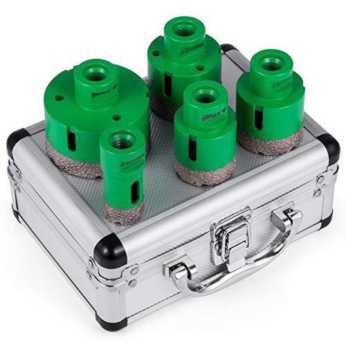 VEVOR 5 Pezzi Punte Diamantate per Trapano, Altezza 15 mm / 0,59 pollici Peso 3 libbre M14 Sega a Tazza Diamantati per Materiali Più Duri Come Piastrelle, Granito, Marmo, Altre Pietre e Porcellana