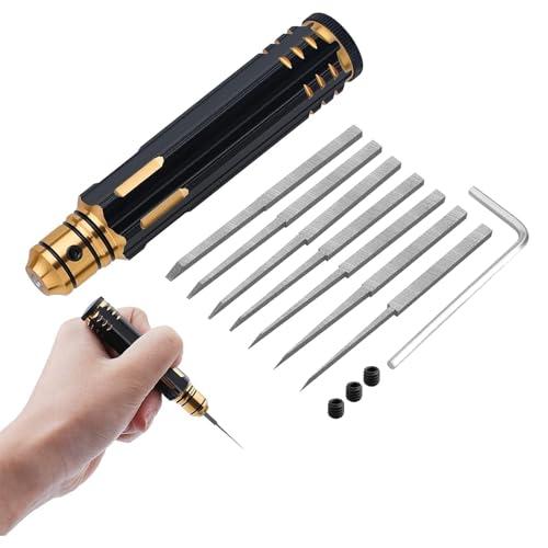 7 in 1 primo modello Scriber con 7 lame Gundam resina intagliato Scribe linea Chisel strumento di taglio (0.1/0.2/0.4/0.6/0.8/1.0/2.0mm) Nero