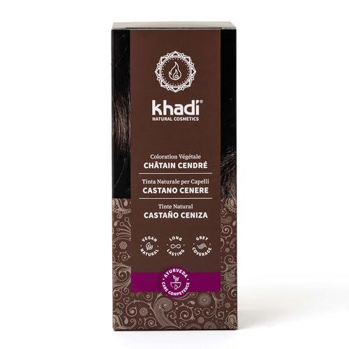 khadi CASTANO CENERE Tinta naturale per capelli - Tinta per capelli castana dall'effetto cenere e matte - 100% naturale e vegana - 100 g