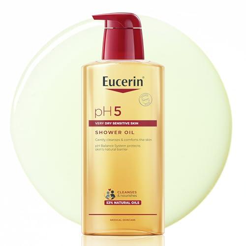 Eucerin pH5 Olio Detergente Doccia 400 ml, Olio detergente corpo con Oli Naturali per una detersione quotidiana delicata, Oliodoccia pelle secca e sensibile per tutta la famiglia