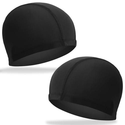 COYUN 2 Pezzi Cuffia da Nuoto Nero, Tessuto Spandex, Unisex-Adulti/Bambini/Ragazzi