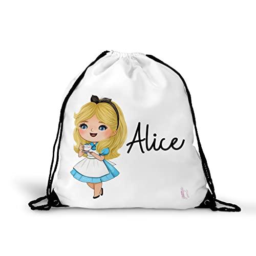 Zainetto Principesse delle Fiabe personalizzato con nome sacca scuola e asilo biancaneve cenerentola rapunzel sirenetta alice aurora jasmine tiana mulan pocahontas esmeralda trilly