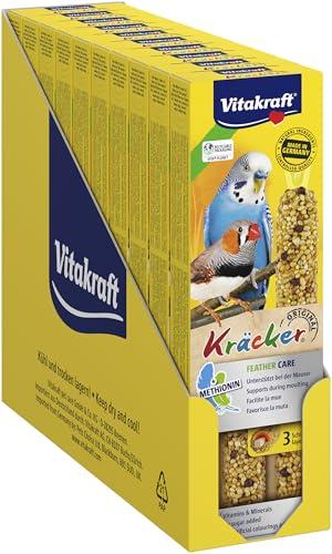 Vitakraft Kräcker, a sostegno della muta, per la muta, bastoncini da sgranocchiare per pappagallini ondulati, con vitamine e minerali, senza zuccheri aggiunti (10x 60g)
