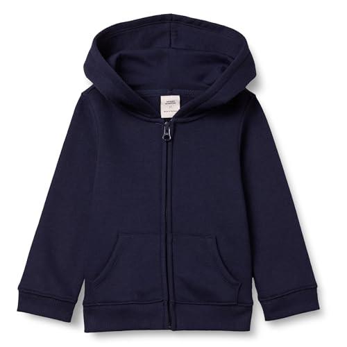 Amazon Essentials Felpe con Cappuccio Foderate in Pile con Cerniera Bambine e Ragazze, Blu Marino, 11-12 Anni